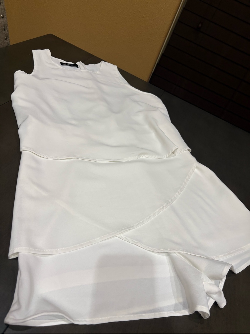 White Sleeveless Layered Romper